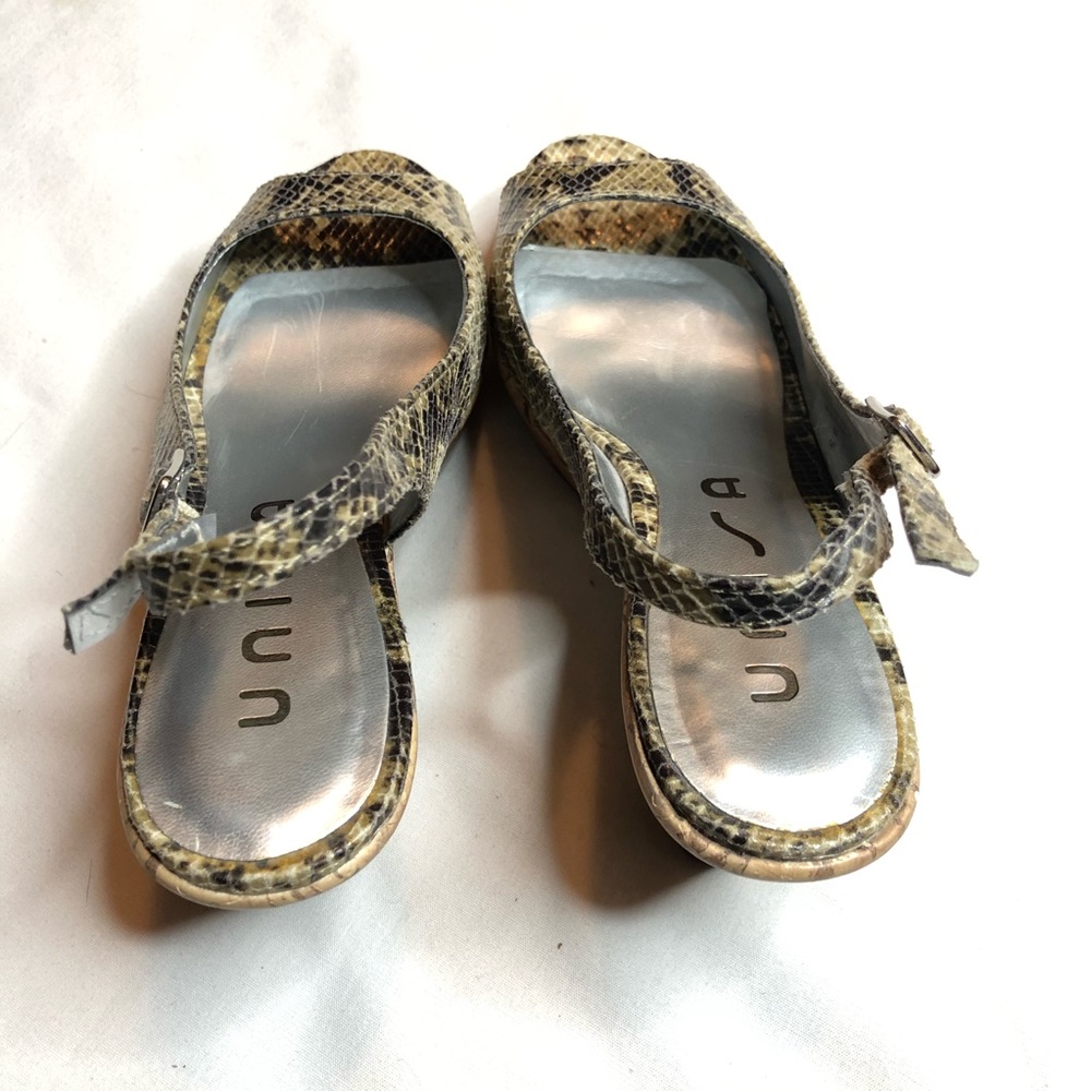 Unisa Snakeskin Print Wedge Open Toe Sandals - image 4